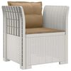 vidaXL E&eacute;npersoons Fauteuil met Kussens Rattan Look PP Wit