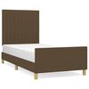 vidaXL Bedframe zonder matras 90x190 cm stof donkerbruin