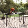 vidaXL Tuintafel 200x100x74cm staal en gehard glas zwart