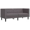 vidaXL 3-delige Loungeset Chesterfield-stijl kunstleer grijs