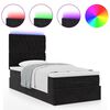 vidaXL Ottoman bed met matrassen en LED's 80x200cm fluweel zwart