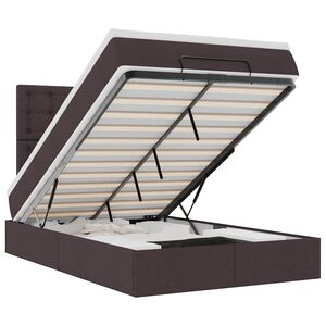 vidaXL Ottoman bed met matras 120x190 cm stof donkerbruin