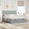 vidaXL Ottoman bed met matrassen 160x200cm stof lichtgrijs