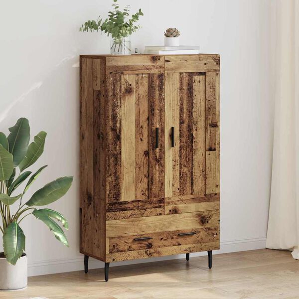 vidaXL Highboard met lade Oud Hout 69,5 x 31 x 115 cm Bewerkt hout