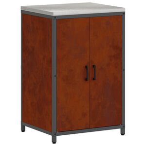 vidaXL Keukenopslag met plank met opslag Roestig 60 x 50 x 92 cm Staal