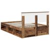 vidaXL Bedframe met hoofdeinde Oudhout 135 x 190 cm Bewerkt hout
