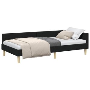 vidaXL Hoekbedframe met hoofdeinde Zwart 100 x 200 cm Stof