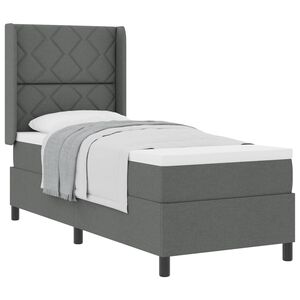 vidaXL Boxspringbed met kussen Donkergrijs 200 x 80 cm Stof
