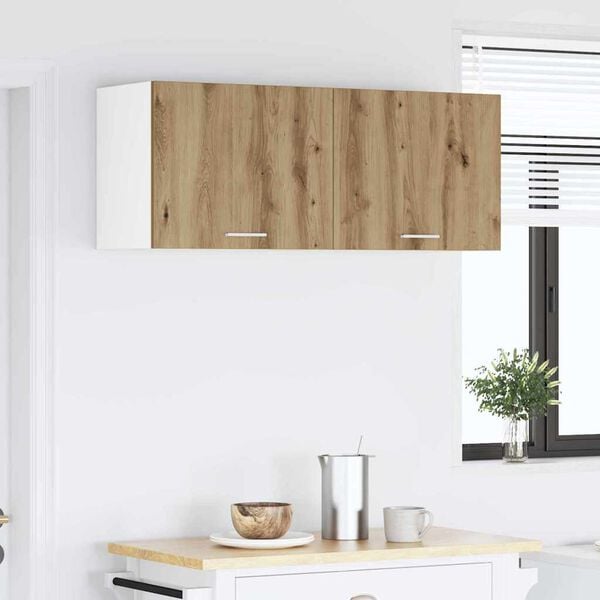 vidaXL Hangkast 2 pcs Ambachtelijke Eik en Wit 50 x 31 x 40 cm