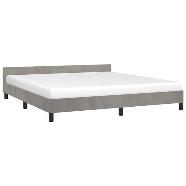 vidaXL Bedframe zonder matras 180x200 cm fluweel lichtgrijs
