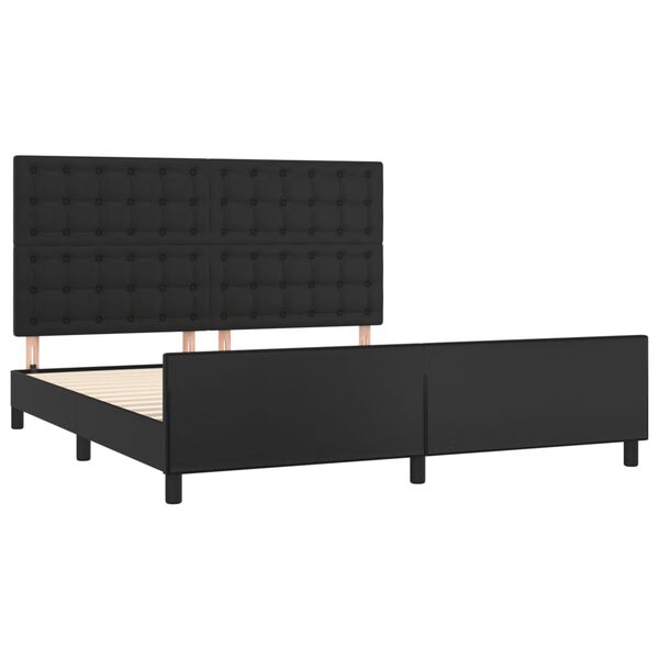vidaXL Bedframe met hoofdbord kunstleer zwart 160x200 cm