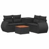 vidaXL Bankstel 6 st Zwart Poly Rattan en Staal