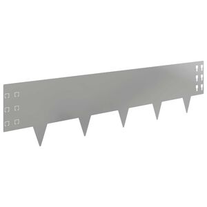 vidaXL Gazonrand 20 st 100 x 25 cm Staal Zilverkleurig