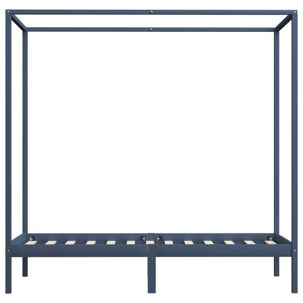 vidaXL Hemelbedframe massief grenenhout grijs 90x200 cm