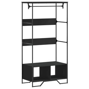 vidaXL Kledingkast 90x50x180 cm bewerkt hout zwart