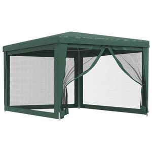 vidaXL Partytent met 4 mesh zijwanden 3x4 m HDPE groen