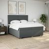 vidaXL Boxspring met matras stof donkergrijs 200x200 cm