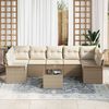 vidaXL Tuin Sofa Set met kussen 8 pcs Beige en Cr&egrave;me poly rattan