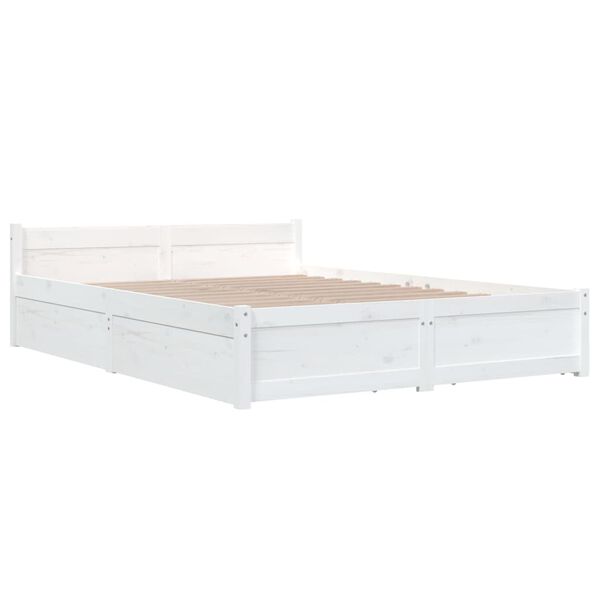 vidaXL Bedframe met lades wit 150x200 cm