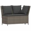 vidaXL 5-delige Loungeset met kussens poly rattan grijs