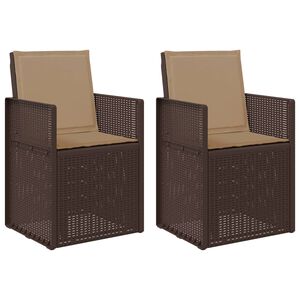 vidaXL Tuin Eetstoelen 2 st Bruin en Taupe PP