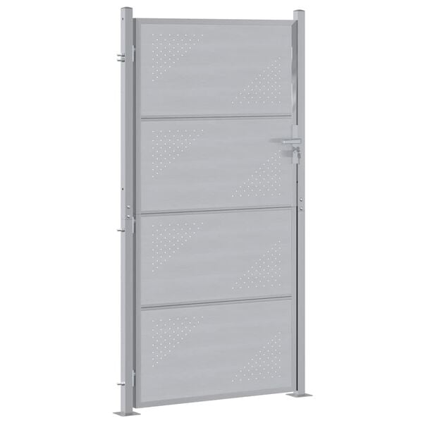 vidaXL Tuinpoort met slot Zilver 96 x 180 cm Roestvrij staal