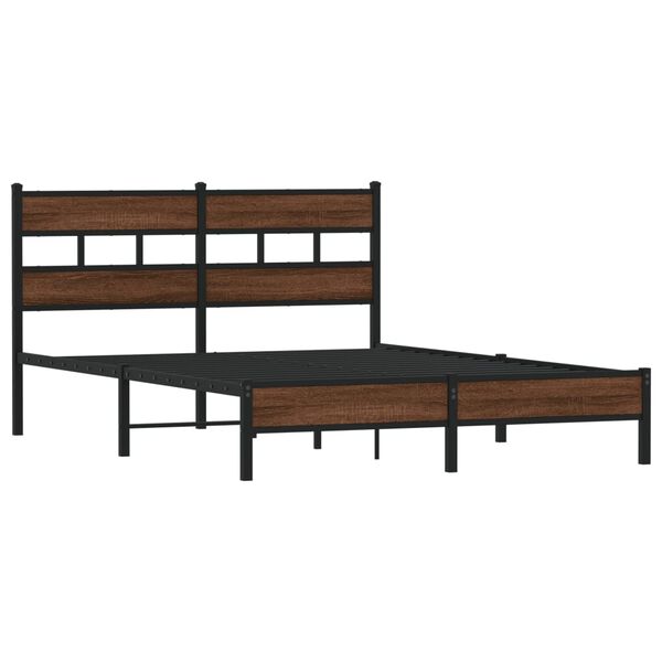 vidaXL Bedframe zonder matras bewerkt hout bruin eikenkleur 140x190 cm
