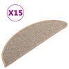 vidaXL Trapmatten 15 st 56x17x3 cm Bruin Halfrond