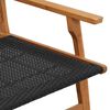 vidaXL Tuinstoelen met Tafel 3 pcs Zwart Massief Acaciahout
