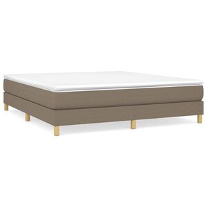 vidaXL Boxspring met matras stof taupe 160x200 cm