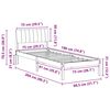 vidaXL Bedframe Wit en lichtgrijs 75 x 190 cm Massief grenenhout