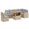 vidaXL 7-delige Loungeset met kussens poly rattan beige