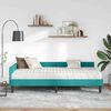 vidaXL Hoekbedframe met Matras Anders 2 pcs Turquoise Fluweel