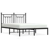 vidaXL Bedframe met hoofdbord metaal zwart 140x190 cm