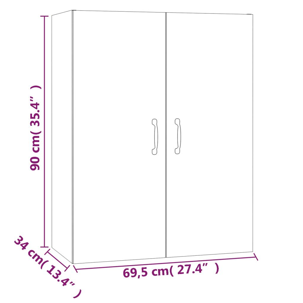 vidaXL Hangkast 69,5x34x90 cm bewerkt hout sonoma eikenkleurig