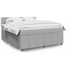 vidaXL Boxspring met matras stof lichtgrijs 180x200 cm