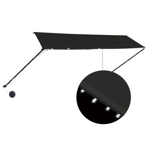 vidaXL Luifel uittrekbaar met LED 350x150 cm antraciet
