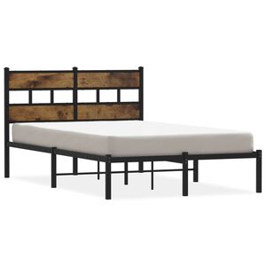 vidaXL Bedframe zonder matras metaal gerookt eikenkleurig 120x200 cm