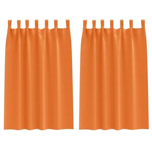 vidaXL Zwart-out Gordijnen met Ringen 2 pcs Feloranje 175 x 140 cm