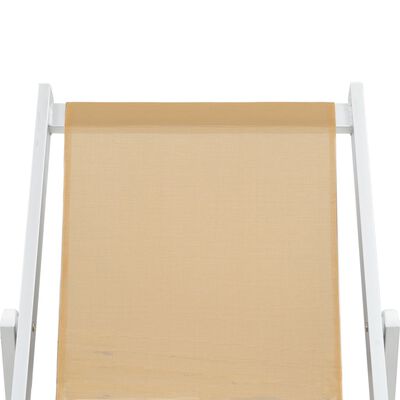 vidaXL Strandstoelen inklapbaar 2 st aluminium en textileen crème