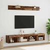 vidaXL TV Wandkast Set met LED 5 pcs Oudhout Bewerkt hout