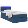 vidaXL Opbergbed met LED met matras met LED Blauw 90 x 200 cm Stof