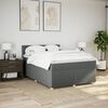 vidaXL Boxspring met matras stof donkergrijs 160x200 cm