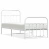 vidaXL Bedframe met hoofd- en voeteneinde metaal wit 90x190 cm