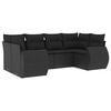 vidaXL 6-delige Loungeset met kussens poly rattan zwart