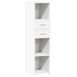 vidaXL Hoge kast 30x42,5x124 cm bewerkt hout wit