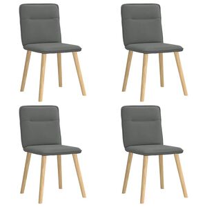 vidaXL Eetkamerstoelen 4 st stof donkergrijs