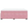 vidaXL Boxspring met matras fluweel roze 140x200 cm