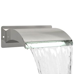 vidaXL Zwembadwaterval met LED Roestvrij staal 304 30 x 9 x 26 cm