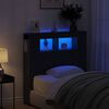 vidaXL LED Hoofdbord Zwart Eiken 100 x 18,5 x 103,5 cm Bewerkt hout
